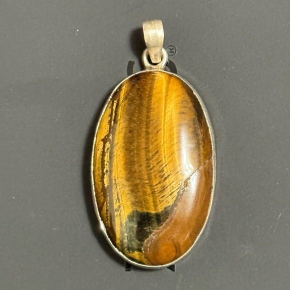 925 Jewelry - Sterling Silver 925 Tiger's Eye Pendant